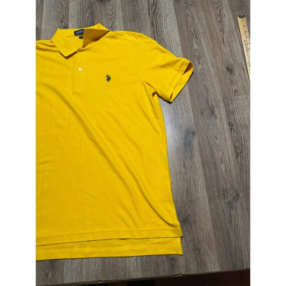 U.S. Polo Assn. Shirts Mens Medium Yellow Polo Shirt Short Sleeve Casual